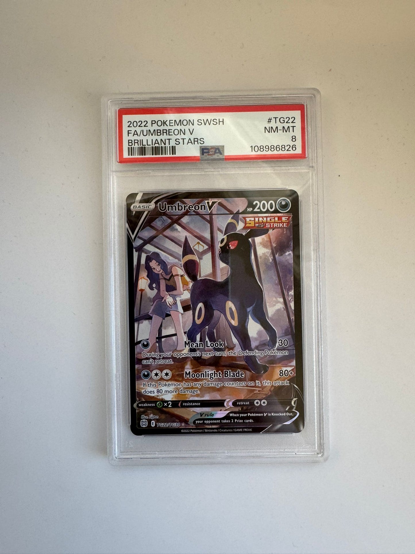 Pokemon Graded PSA 8 Umbreon V (BRS TG22) TCG (EN) Nachtara V