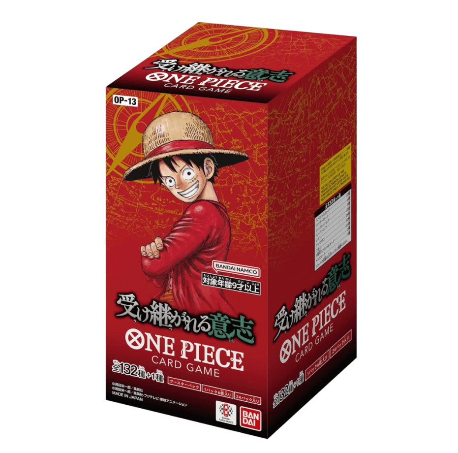 Bandai One Piece OP-13 Carrying on his Will Booster Box Display - Japanese -