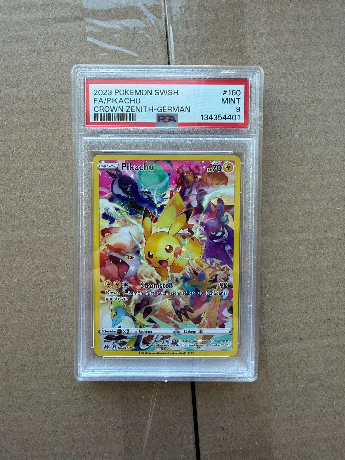 Pokemon Pikachu (CRZ 160) (DE) PSA 9 Crown Zenith